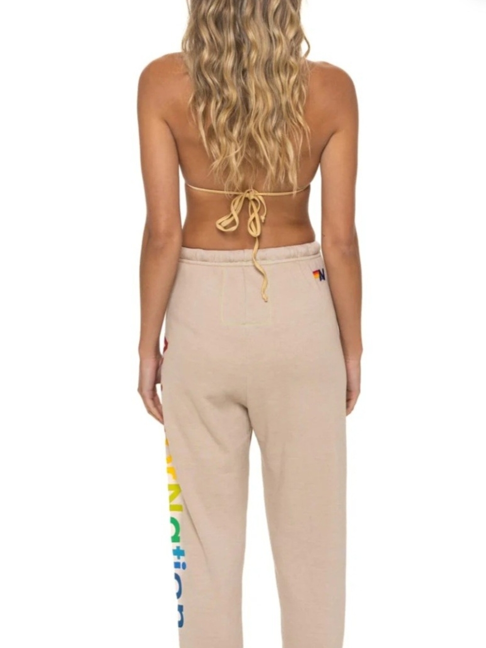 NWT Aviator Nation Logo Sweatshirt And Sweatpant In Sand.  Super Soft And Cozy - Picture 10 of 10